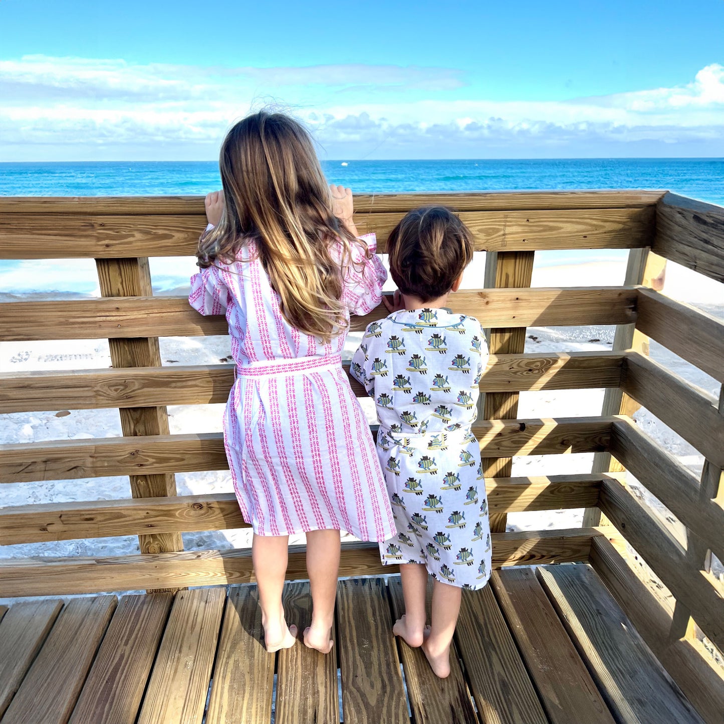 Fish Stripe Children's Unisex Robe