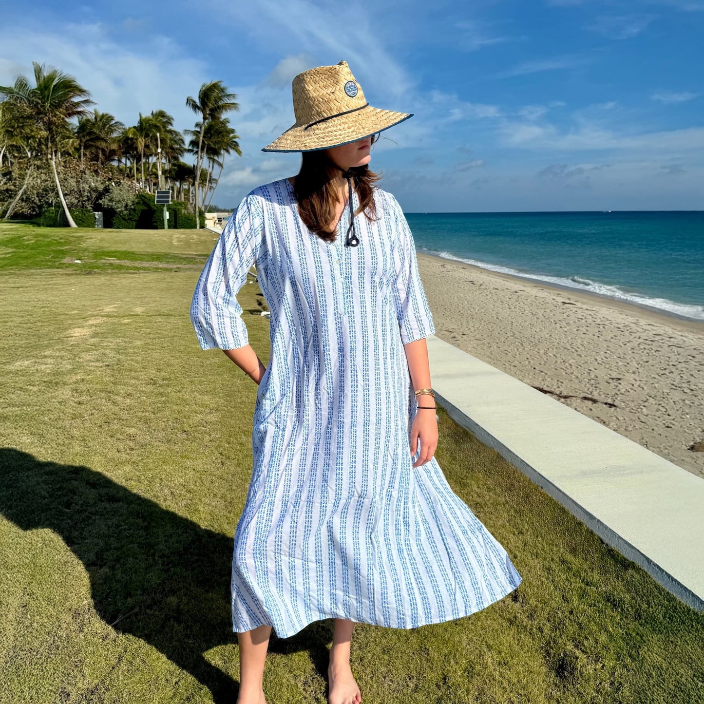 Fish Stripe Long Cover Up Kurta