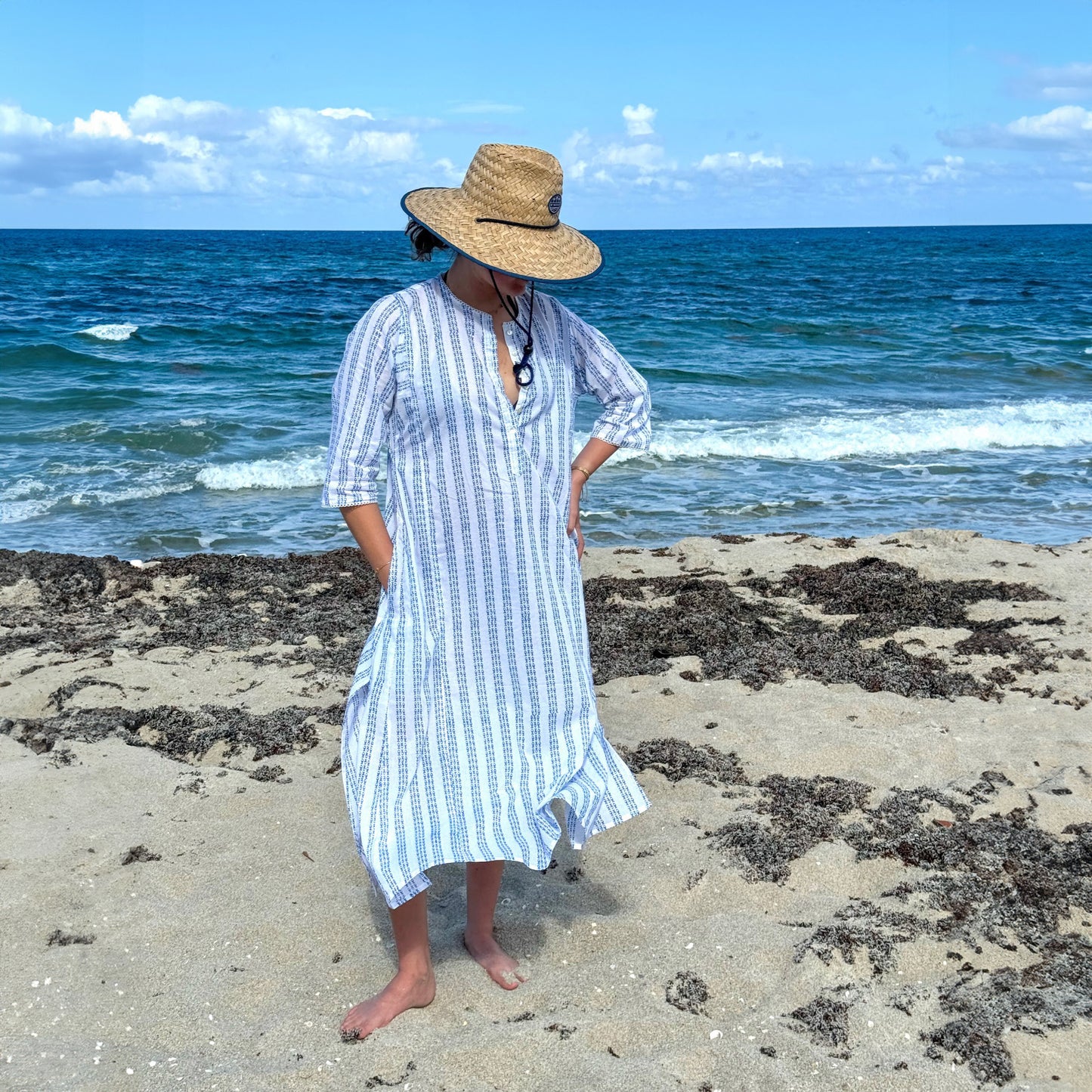 Fish Stripe Long Cover Up Kurta
