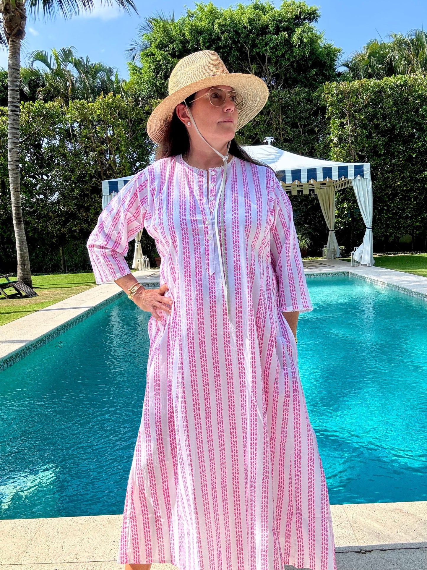 Fish Stripe Long Cover Up Kurta