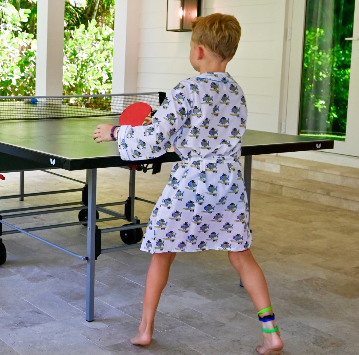 Surfing Fish Children's Unisex Cotton Robe