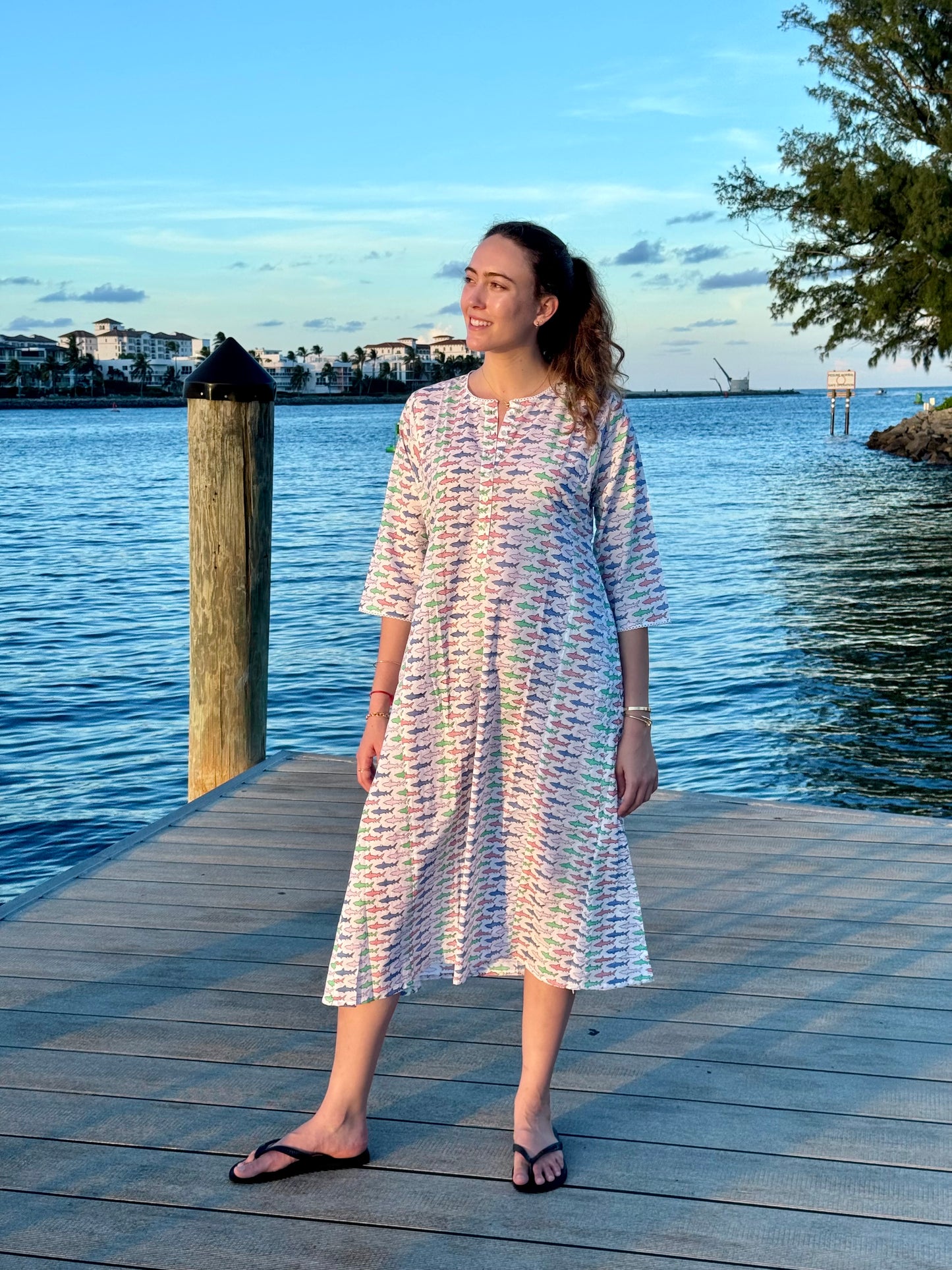 Multi Shark Cotton Cover Up