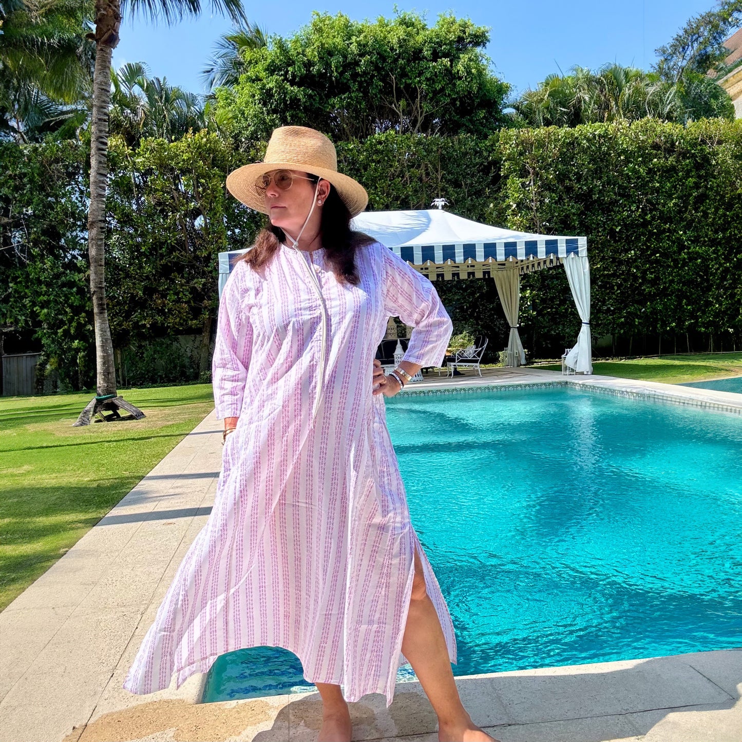 Fish Stripe Long Cover Up Kurta