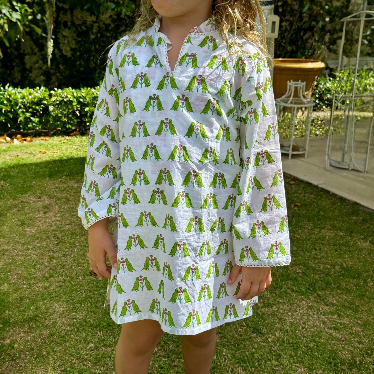 Parrots In Love Children's Kurta Cover Up
