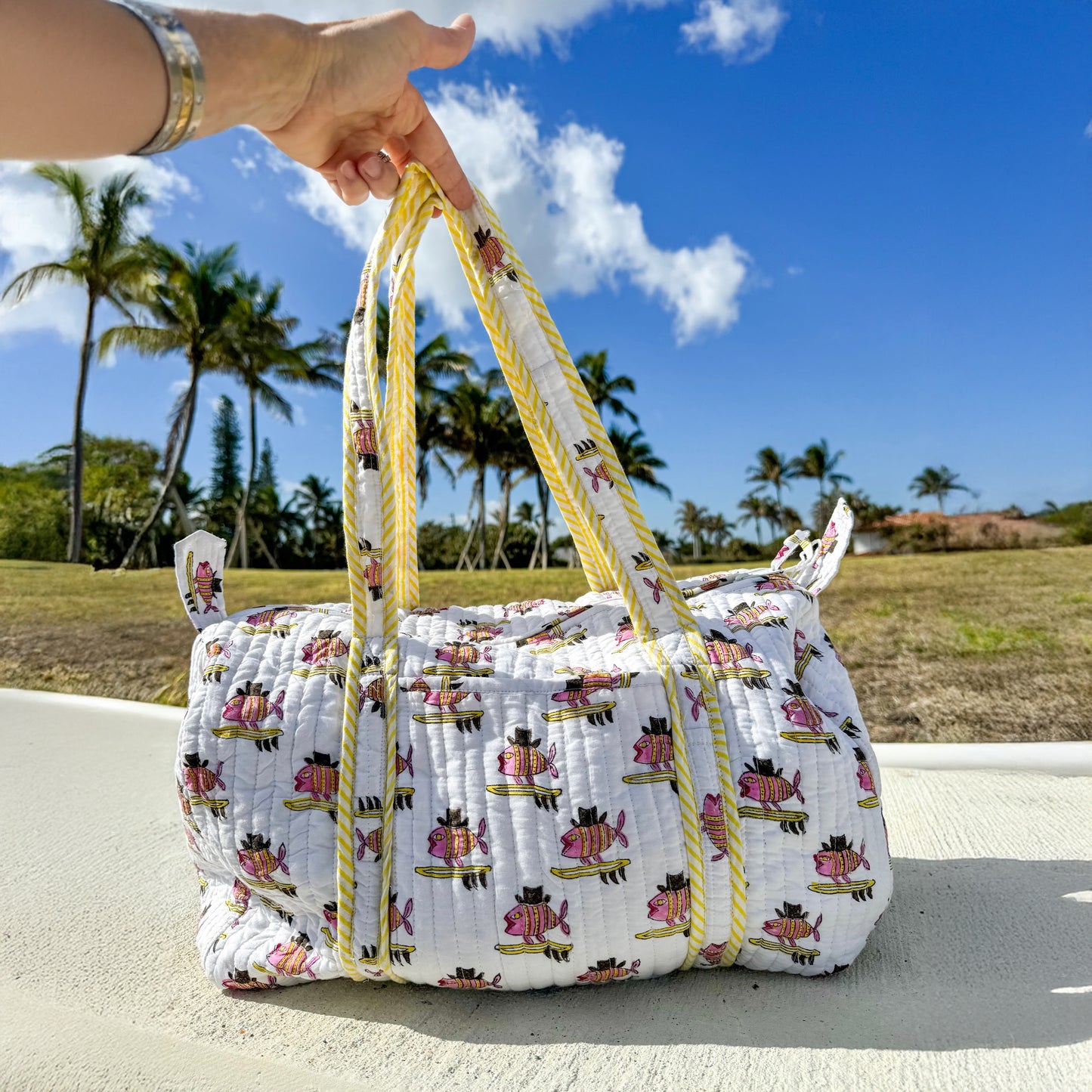 Surfing Fish Quilted Carry All Bag