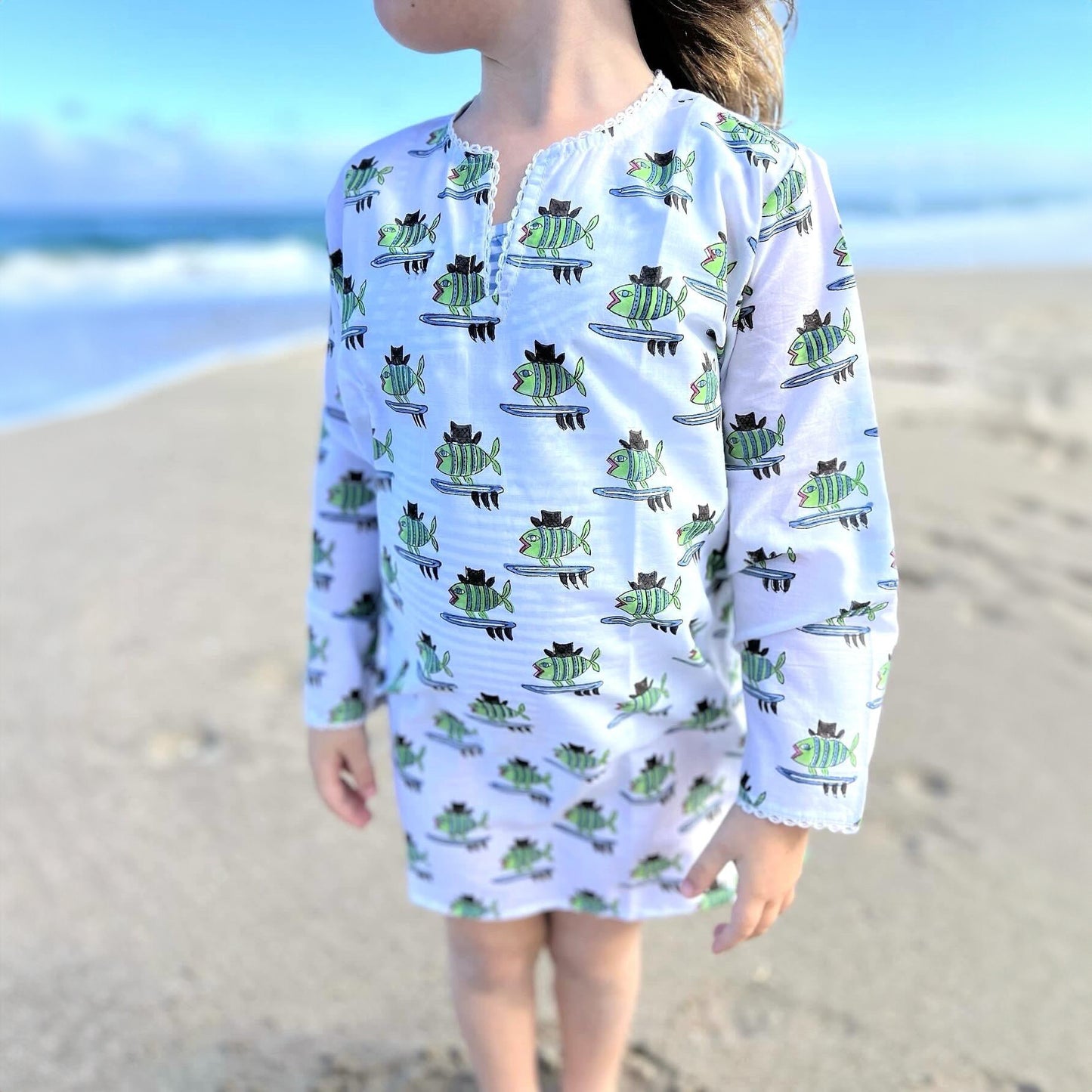 Surfing Fish Children's Kurta