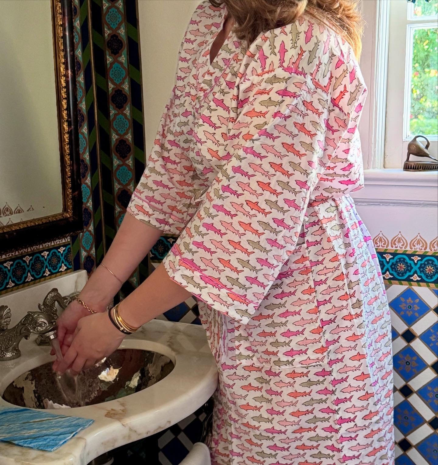 Multi Colored Shark Women's Robe