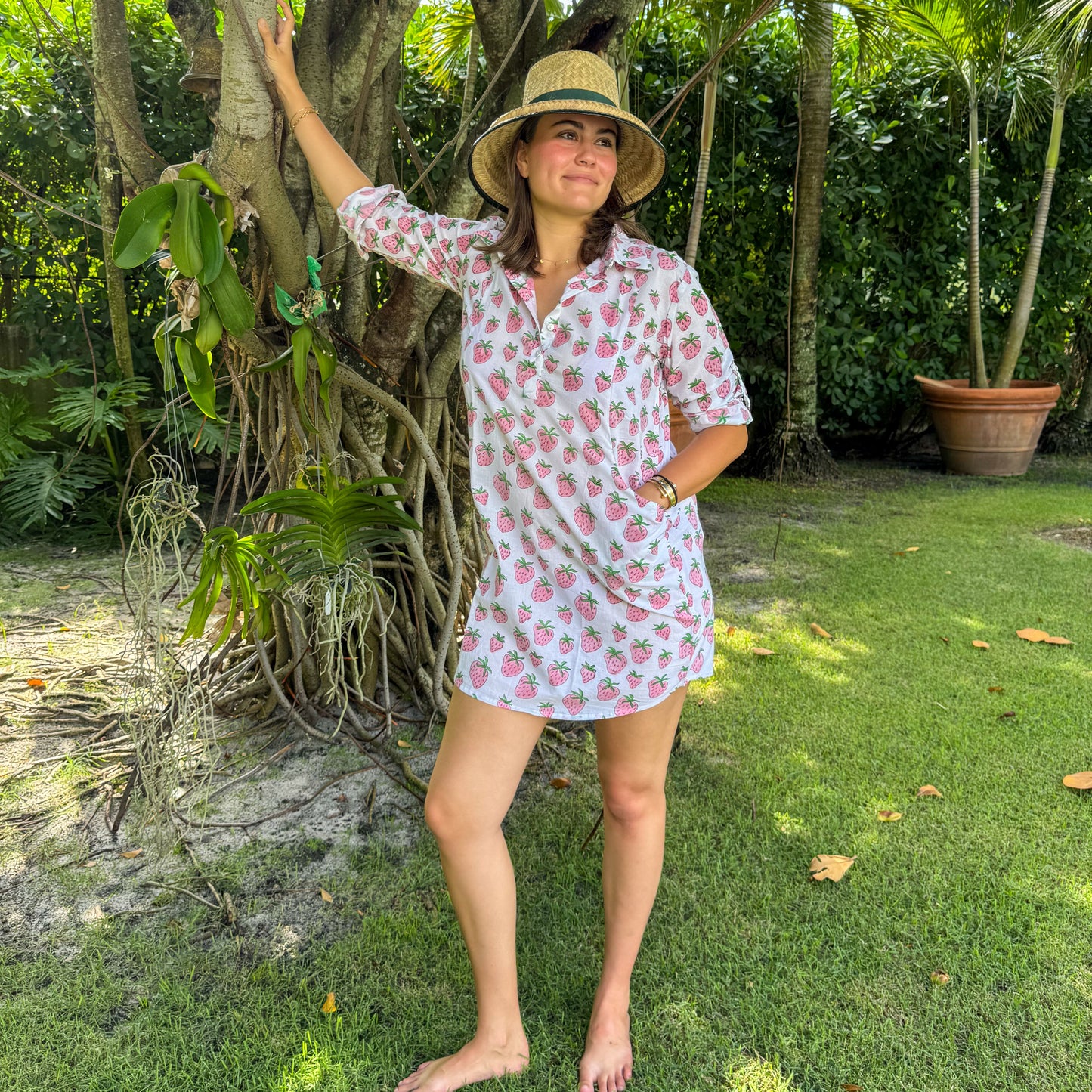 Sweet Strawberry Short Cover Up