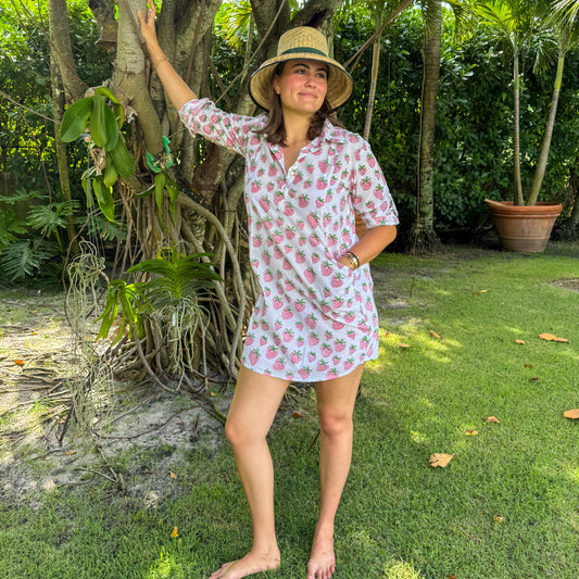 Sweet Strawberry Short Cover Up