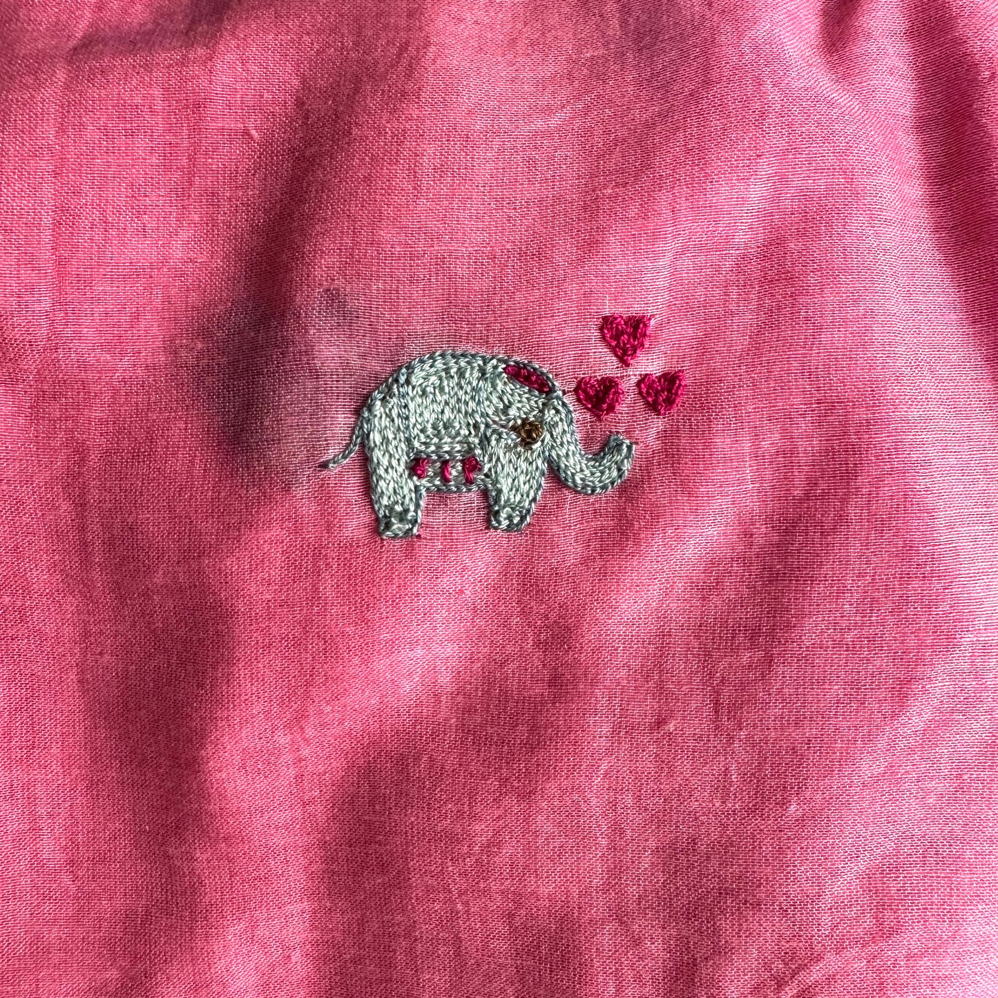 Hand Embroidered Elephant  Pom Pom Wrap