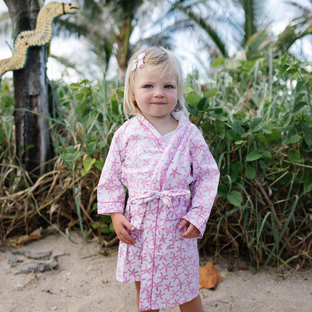 Reef Road Pink Starfish Children's Robe