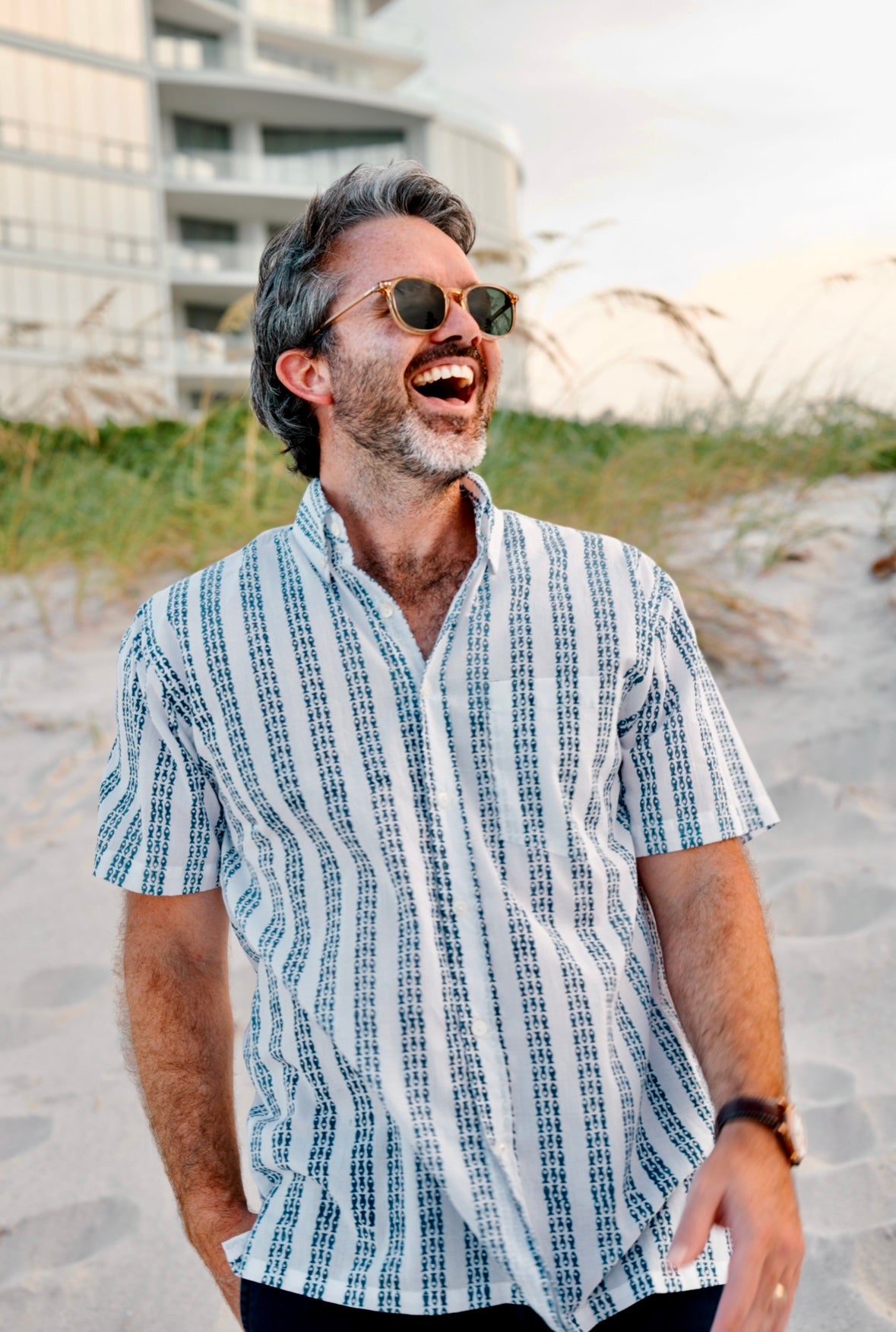 Fish Stripe Men's Shirt