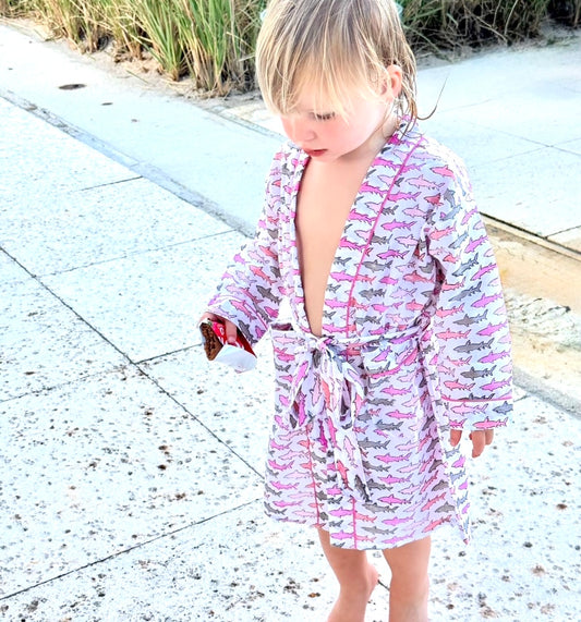 Pink Multi Shark Robe