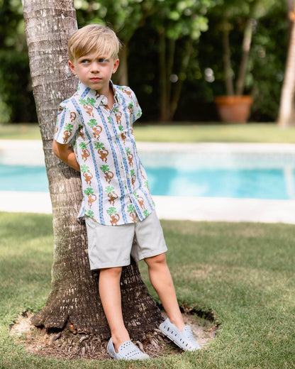 Flower Monkey Boy's Shirt