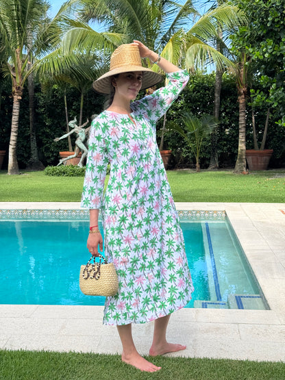 Dolphin Road Multi Palm Tree Pink Kurta