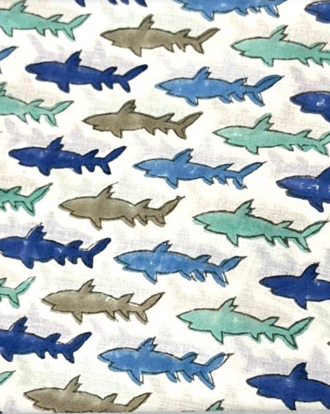 Blue Multi Shark Robe