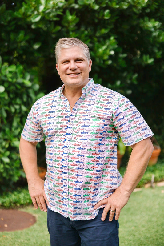 Multi Mixed Color Men's Shark Shirt