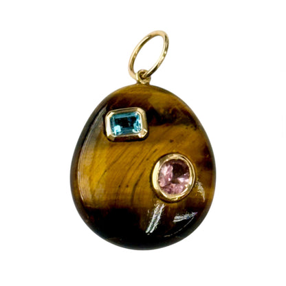 Semi Precious Stones and Wood Pendants